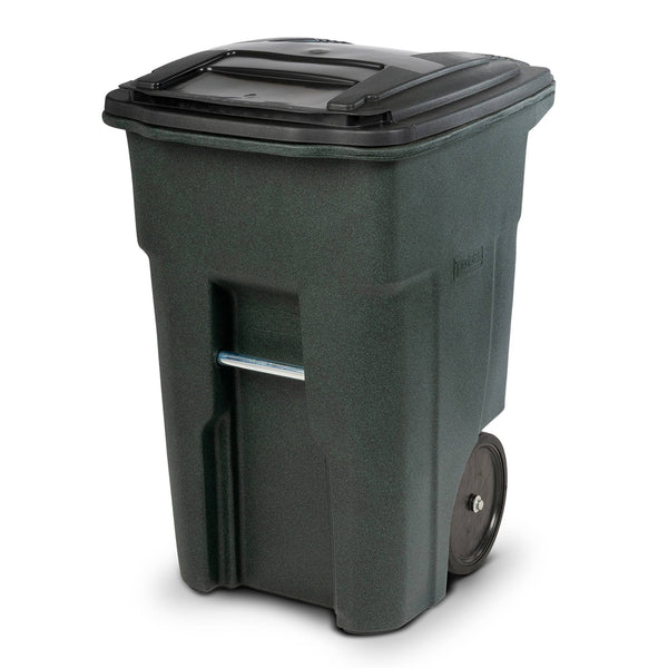 Toter 48 gal. Greenstone Trash Can with Smooth Wheels and Lid - Greenstone