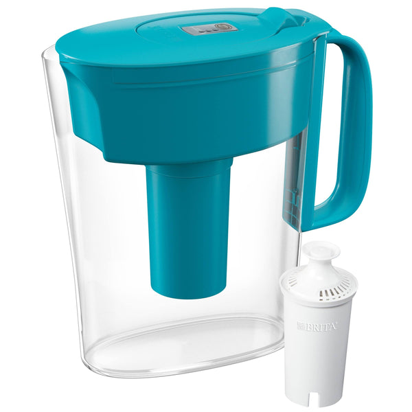 Brita Water Filter Pitcher for Tap and Drinking Water with 1 Standard Filter, Lasts 2 Months, 6-Cup Capacity, BPA Free, Turquoise - Turquoise