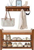 Shoe Rack for Front Door Entrance, 28 Entryway Bench with Coat Rack, Hall Tree Shoe Bench with Storage for Entry, Hallway, Bedroom, Living Room - shoe bench+coat rack