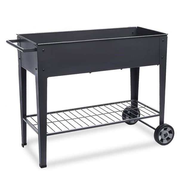 FOYUEE Raised Planter Box with Legs Outdoor Elevated Garden Bed on Wheels for Vegetables Flower Herb