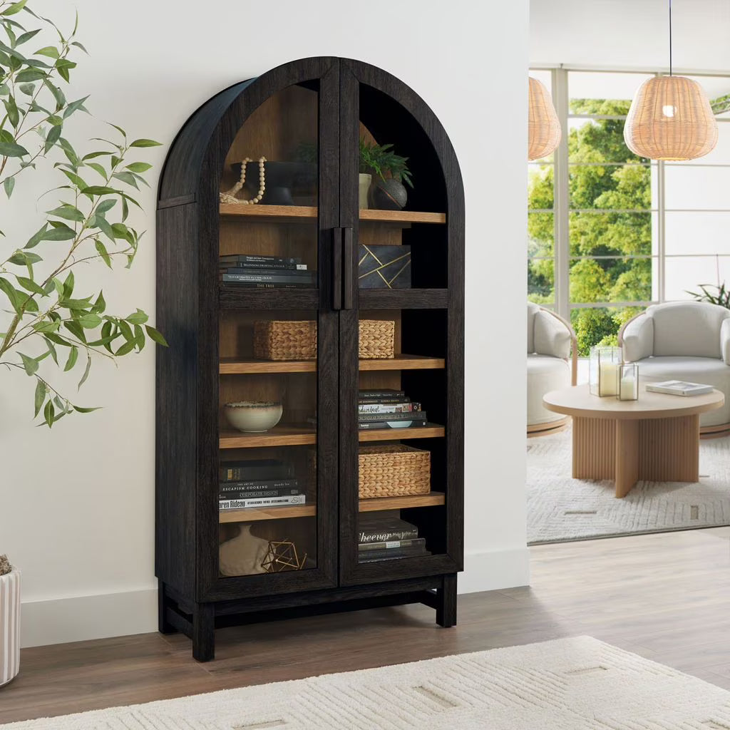 Better Homes & Gardens Juliet Arch Accent Cabinet, Black Finish - Black