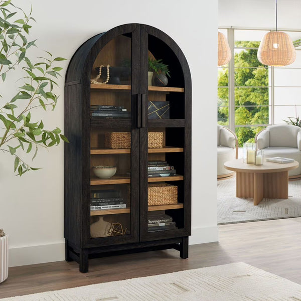 Better Homes & Gardens Juliet Arch Accent Cabinet, Black Finish - Black