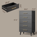 Bedroom Furniture Set - Includes Queen Bed Frame, Nightstands Set of 2, 5 - Drawer Dresser & Double Wide 6 - Drawer Dresser - Modern Storage Solution for Stylish Home Decor, Black - White/Beige