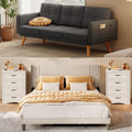 Bedroom Furniture Set - Includes Queen Bed Frame, 4 - Drawer Dresser Set of 2 & 3 Seat Futon Sofa - Modern Storage Solution for Stylish Home Decor