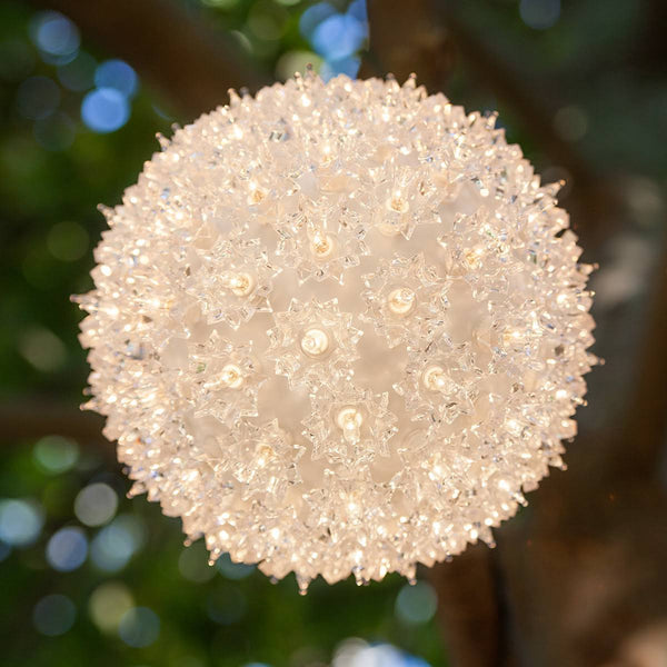 Wintergreen Lighting Starlight Sphere, Clear - Clear / 50 Lights, 6"