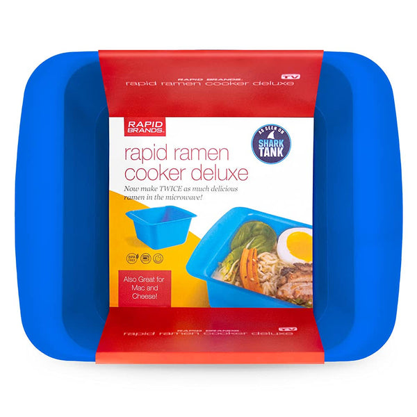 Rapid Ramen Cooker Microwavable Cookware for Instant Ramen BPA Free and Dishwasher Safe Perfect for Dorm, Small Kitchen or Office Blue, Deluxe - Blue