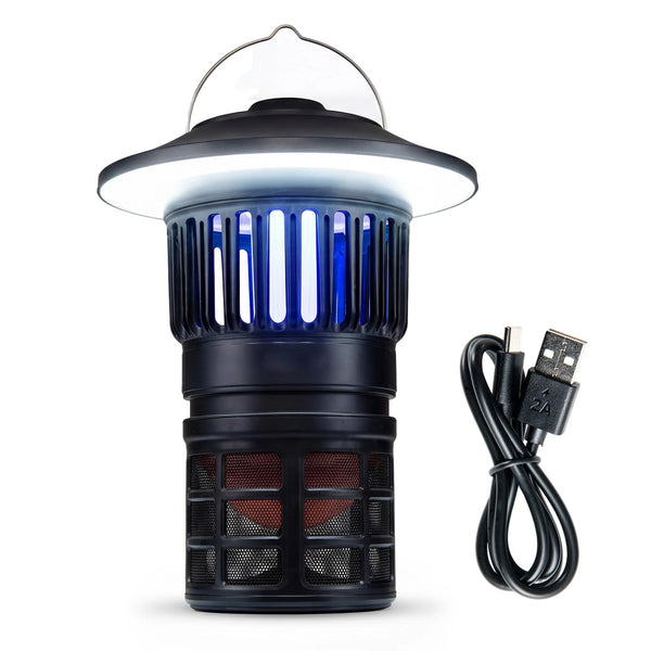 Tangkula Bug Zapper Outdoor Mosquito Killer Fly Traps with 3 Adjustable Lighting Modes - Black