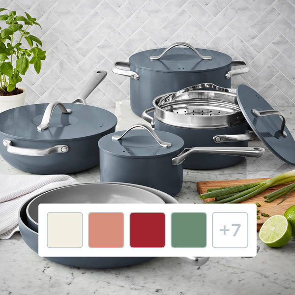 Member's Mark 11-Piece Modern Ceramic Cookware Set (Gray) - Gray