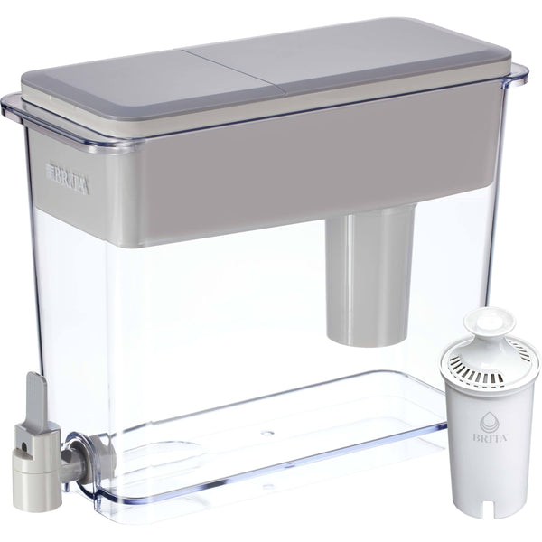 Brita XL Water Filter Dispenser for Tap and Drinking Water with 1 Standard Filter, Lasts 2 Months, 27-Cup Capacity, BPA Free, Grey, Gray - Grey, Gray