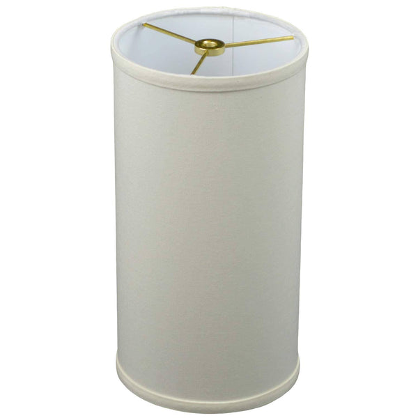FenchelShades.com 6" Top Diameter x 6" Bottom Diameter 12" Height Fabric Drum Lampshade Spider Attachment Brass Hardware (Linen Cream) - Linen Cream