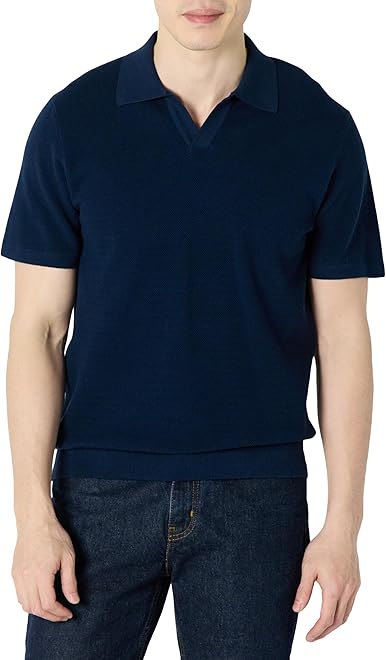 Men's Regular-Fit Short-Sleeve Breathable Knit Polo Sweater