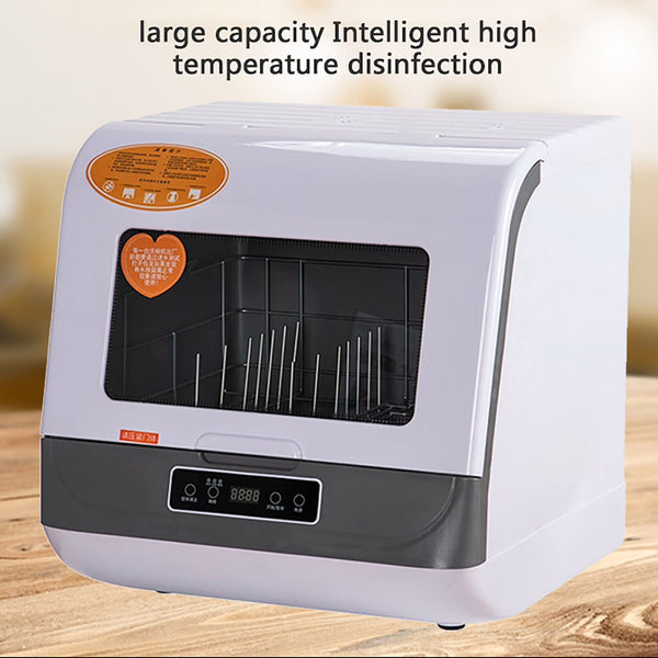 110V 800W Countertop Dishwasher - Stainless Steel, 3 Wash Modes + Fruit Wash, Touch Control, Space - Saving, Ideal for Small Kitchens & Rvs