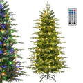 6/7.5/9 FT Pre-lit Artificial Christmas Tree with 260/380/560 Multicolor Lights, 714/1162/1770 Branch Tips, 11 Lighting Modes, Remote & Timer - 9 FT