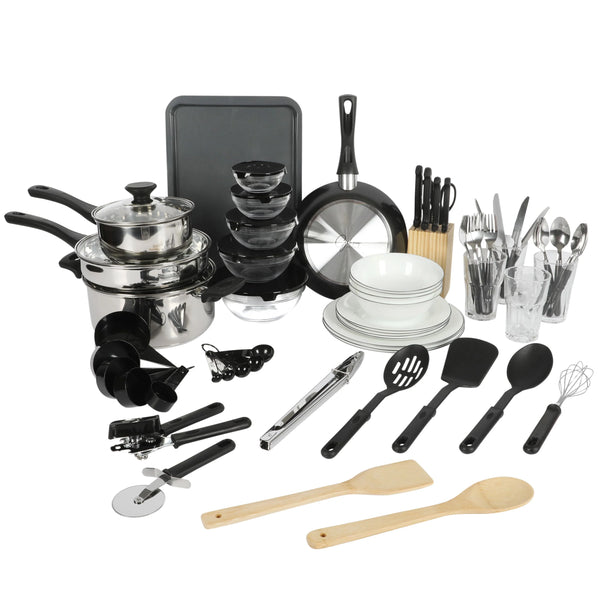 Gibson Home 71 - Piece Stainless Steel Silver Cookware Combo Set