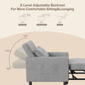 Lofka Chair Bed, Convertible Sofa Bed Couch Recliner Single Bed for Living Room/Office/Bedroom, Light Gray