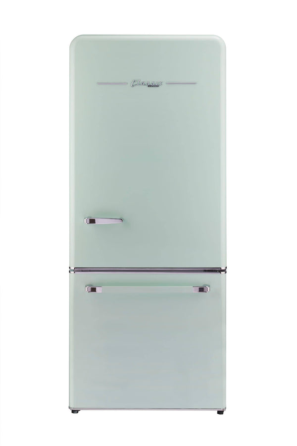 Unique Appliances UGP-510L AC Classic Retro 30 inch Wide 17.7 Cu. ft. Energy Star Certified Bottom Freezer Refrigerator with Wine Rack - Green