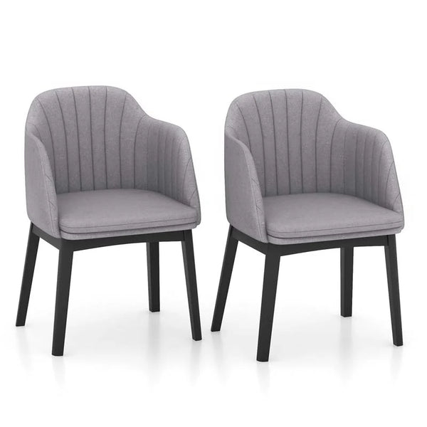 Set of 2/4 Upholstered Velvet Accent Dining Chairs with Curved Backrests, Detachable Cushion, Cozy Leisure Armchairs for Living Room - 4