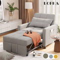 Lofka Chair Bed, Convertible Sofa Bed Couch Recliner Single Bed for Living Room/Office/Bedroom, Light Gray - Dark Gray