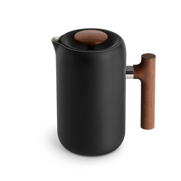 Fellow Clara French Press | Matte Black & Walnut - Matte Black W/ Walnut Accents