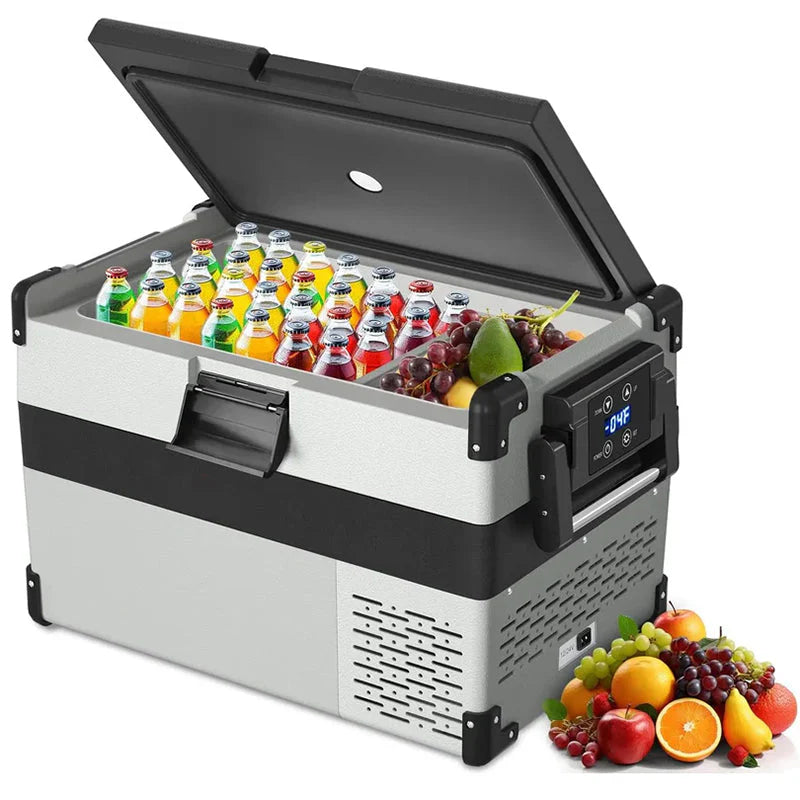 12 Volt Refrigerator, 34 Quarts Car Refrigerator (-4H~50H), Portable Car Freezer Fridge with 12/24V DC 100/240V AC Adapter for Camping and Truck RV Van Boat Home Use (34Quarts-32L)