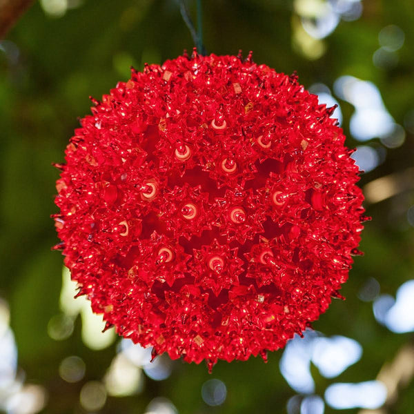 Wintergreen Lighting 6" Red Starlight Sphere, 50 Lights - Red / 50 Lights, 6"