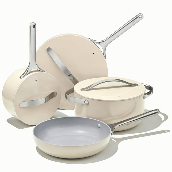 Caraway Home Non-Stick Ceramic Cookware Set, 7-Piece - Cream - Cream